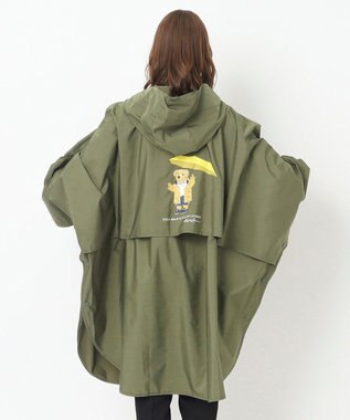 MOONBAT POLO RALPH LAUREN レインポンチョ レインベア 50デニール生地／着丈98cm 収納袋付き カーキー