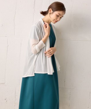 組曲 【WEB限定】シアーツイルジャージーショート カーディガン アイボリー系