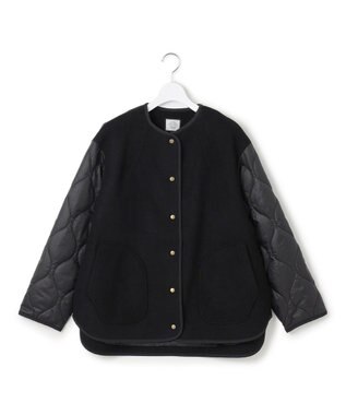 J.PRESS YORK STREET 【WOMEN】キルト×ジャージ ブルゾン ブラック系