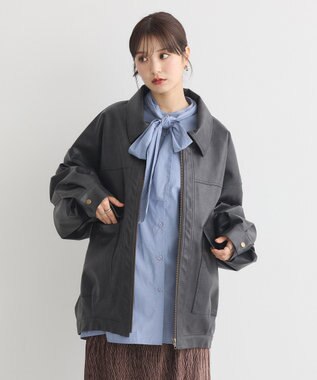 earth music&ecology 2wayボウタイブラウス Blue