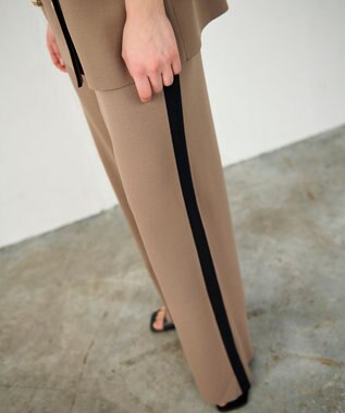 GRACE CONTINENTAL バイカラーニットパンツ ベージュ