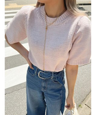 Green Parks ローゲージニットＴシャツ Pink