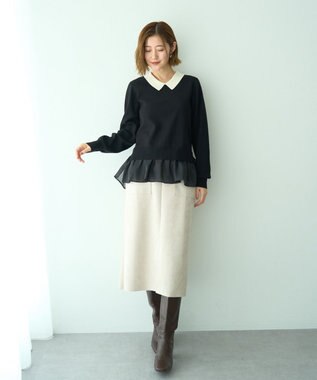 YECCA VECCA ハイウエストフェイクスエードスカート Light Beige