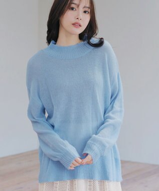 Tiaclasse 【洗える】シアープルオーバーニット サックス