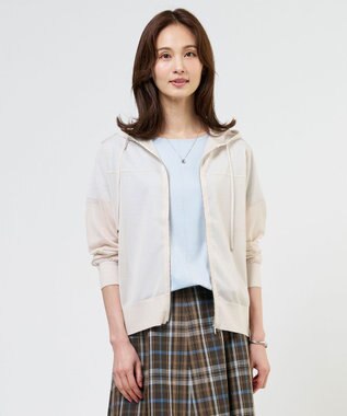 J.PRESS LADIES 【WEB限定カラーあり】SHEER LIGHT KNIT パーカー