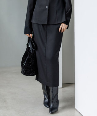 【裏起毛】 ウォームサテン Iラインスカート