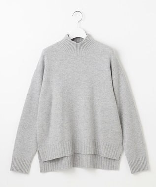 自由区 ウールカシミヤブレンドスパンコールハイネック ニット グレー