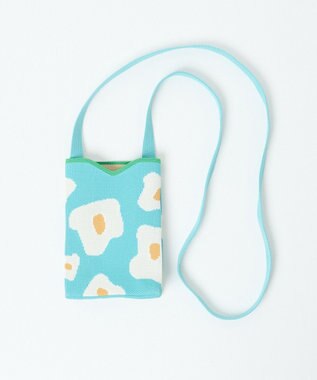 WEGO 総柄スマホショルダーポーチ ブルー