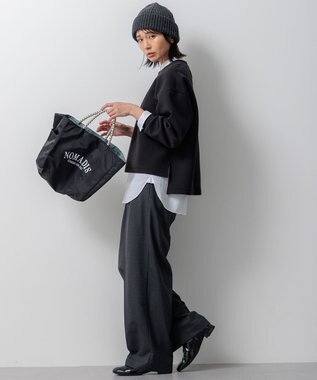 23区 【洗える】CANCLINI バンドカラー シャツ ホワイト系