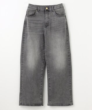 ANY L 【洗濯機可/ウエストゴム/ストレッチ】ワイドデニムパンツ グレー