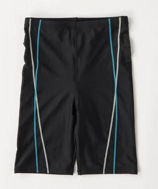 OP／FILA タンキニフルジップフィットネス水着 ブラック×ターコイズ