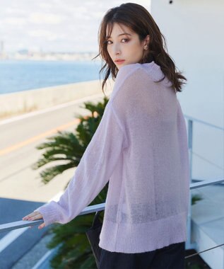 Tiaclasse 【洗える】シアープルオーバーニット ラベンダー