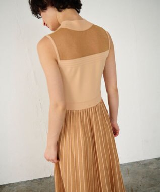 GRACE CONTINENTAL ラメシアープリーツニットワンピース オレンジ