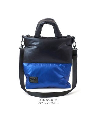 ROOTOTE 1474【取外し可能ショルダー付き】LT.サコッシュ.フェザー.カラー-B 01：ブラック・ブルー