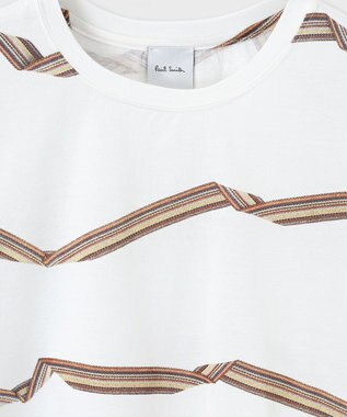 Paul Smith Signature Stripe リボン 半袖Tシャツ オフホワイト
