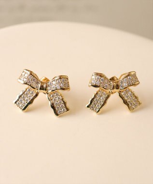 Tiaclasse   【金属アレルギー対応】リボンモチーフピアス ゴールド