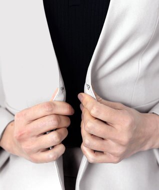 Tiaclasse L 【ダブルクロス】カラーレスジャケット グレージュ