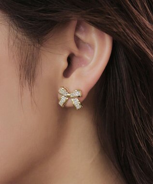Tiaclasse   【金属アレルギー対応】リボンモチーフピアス ゴールド