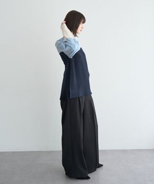 YECCA VECCA 金釦ワイドパンツ Black