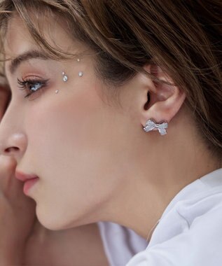 Tiaclasse   【金属アレルギー対応】リボンモチーフピアス シルバー