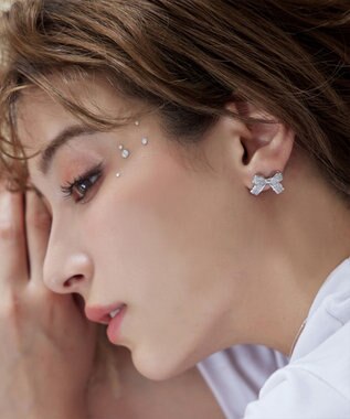 Tiaclasse   【金属アレルギー対応】リボンモチーフピアス シルバー