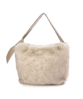 UNBILLION カシュカシュ cachecache / リボンワンハンドルエコファービッグバッグ アイボリー