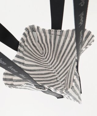 ICB 【A4サイズ収納可】ロゴハンドルトートバッグ モノトーン系ストライプ