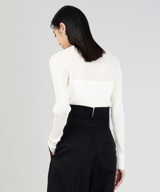 23区 【エステータ】シアーニット 長袖リブ ホワイト系