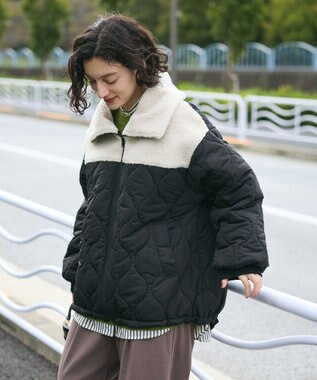 CRAFT STANDARD BOUTIQUE ボアキルト切替ブルゾン Black