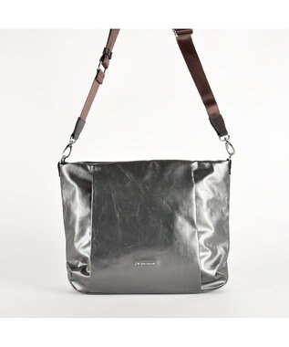 LA BAGAGERIE コーティングキャンバス 2WAYショルダーバッグ ガンメタリック
