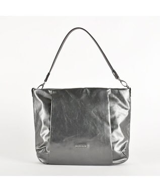 LA BAGAGERIE コーティングキャンバス 2WAYショルダーバッグ ガンメタリック