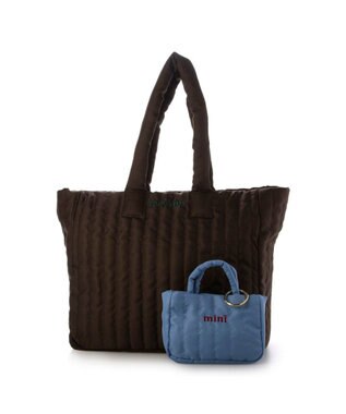 UNBILLION カシュカシュ cachecache / ビッグキルト刺繍親子トートバッグ ブラウン