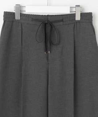 自由区 【洗える】ツイステッドダブルクロスワイドストレート パンツ グレー