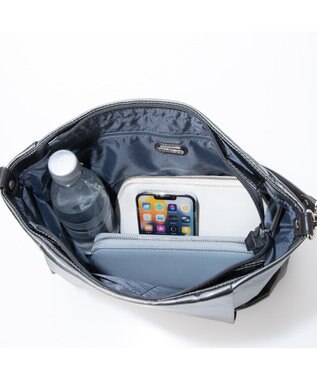 LA BAGAGERIE コーティングキャンバス 2WAYショルダーバッグ ガンメタリック