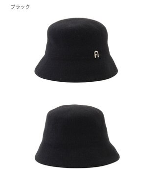 MOONBAT FURLA(フルラ)ロゴ付き バスクハット 帽子 UVカット サイズ調整 ブラック