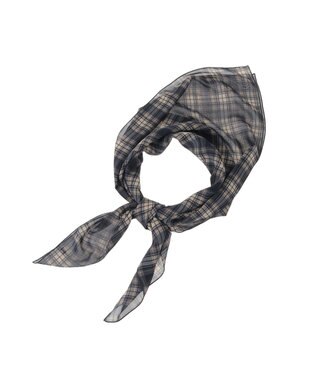 earth music&ecology チェックスカーフ Black