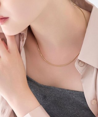 Phoebe 【金属アレルギー対応】リンキーデザインチェーンネックレス　ゴールド　ニッケルフリー