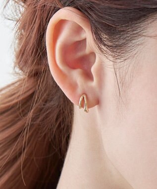 Phoebe 【金属アレルギー対応】【痛くないシリーズ】ダブルフープライトフィットイヤリング ローズゴールド