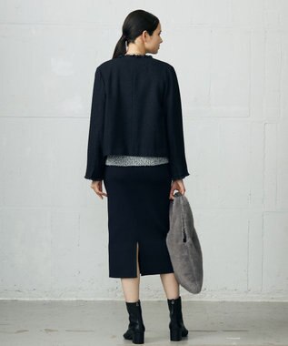 自由区 L 【SHIHOさん着用】ブライトリングツイード ジャケット ネイビー