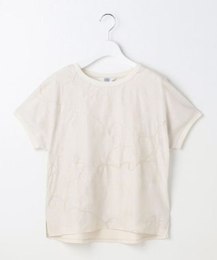 J.PRESS LADIES 【一枚で着映え】シアーエンブロイダリー カットソー ベージュ系