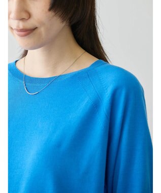 AMERICAN HOLIC ＵＶカットラグラン５分袖ニットプルオーバー Blue