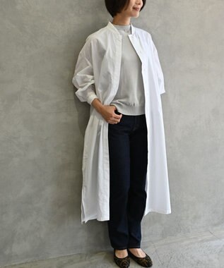 muuc 〈2WAY〉〈遠州織物の工場で織られた上質なコットン生地〉スタンドカラー 羽織り＆シャツワンピース ホワイト
