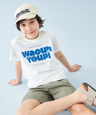 UNFILO 【110-150cm】CLEAN Tee(UNISEX) オフ[ブルーロゴ]