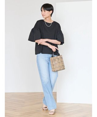 AMERICAN HOLIC 袖フレア５分袖カットプルオーバー Black