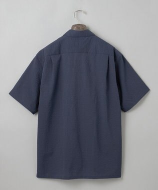 GOTAIRIKU リラックスシルエット【高通気性/吸水速乾】ドッツエアー クールマックスサッカーシャツ ネイビー系