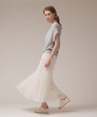 GRACE CONTINENTAL ラメドレープカットトップ シルバー