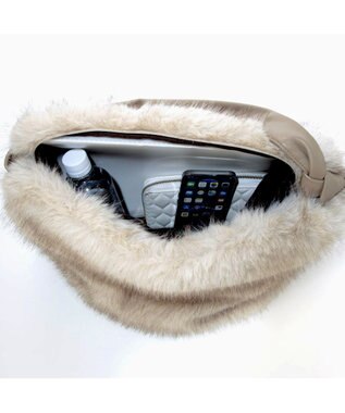 UNBILLION カシュカシュ cachecache / リボンワンハンドルエコファービッグバッグ アイボリー