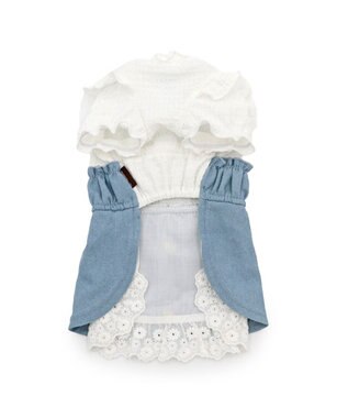 PET PARADISE ペットパラダイス 刺繍 スカートつなぎ 小型犬 ライトインディゴブルー