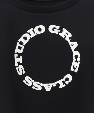 GRACE CONTINENTAL フロッキーロゴプリントトップ ブラック