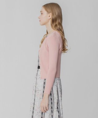 TOCCA 【洗える】SILK RIB CARDIGAN カーディガン ピンク系